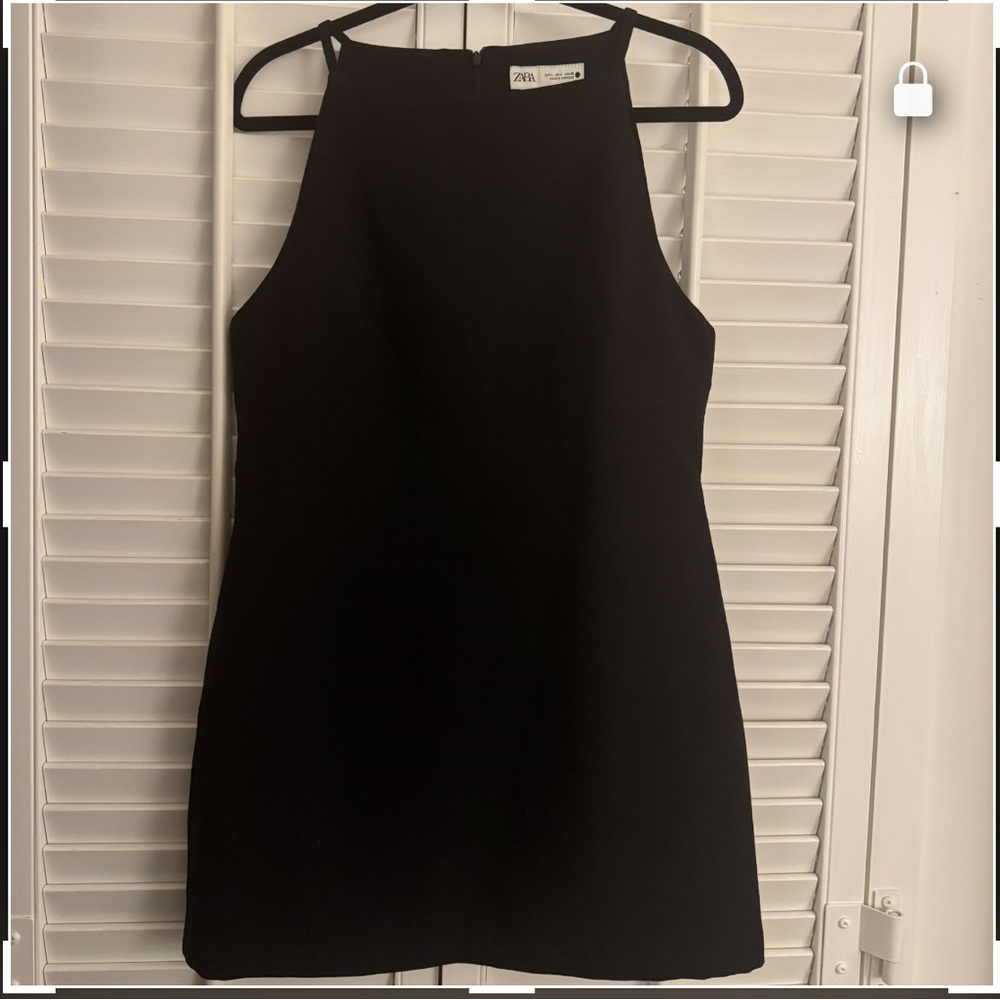 Zara Black Mini Dress Boatneck size L